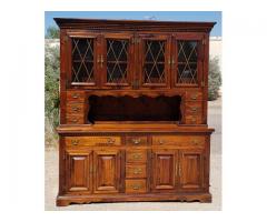Solid Wood Mahogany China Cabinet Display Hutch Curio Flatwa...